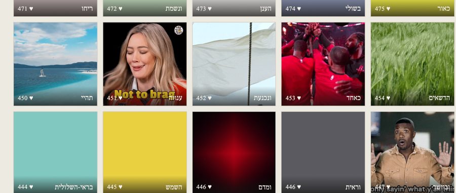 The image bank: images tagged with their words.